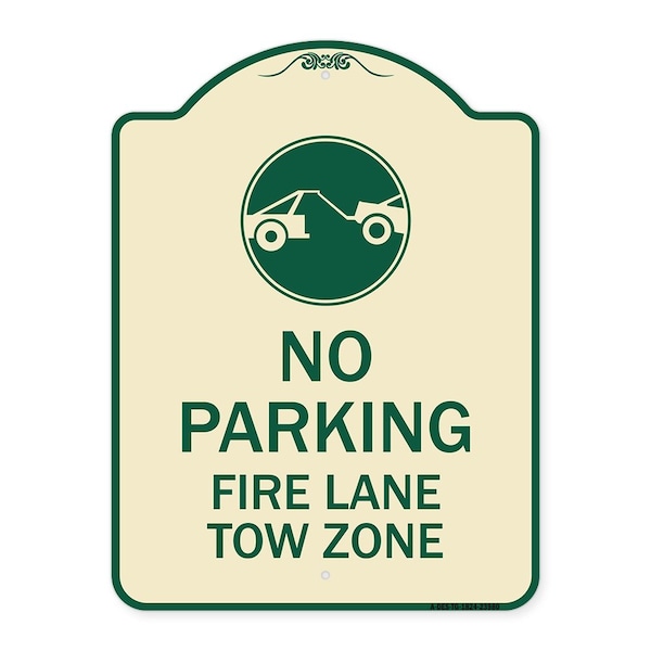 Signmission Fire Lane Tow Zone with Graphic Heavy-Gauge Aluminum Architectural Sign, 24" x 18", TG-1824-23980 A-DES-TG-1824-23980 - main